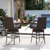Tangkula Outdoor 360° Swivel Bar Stool Rattan Bar Height Chair with Removable Cushion - 2 of 4