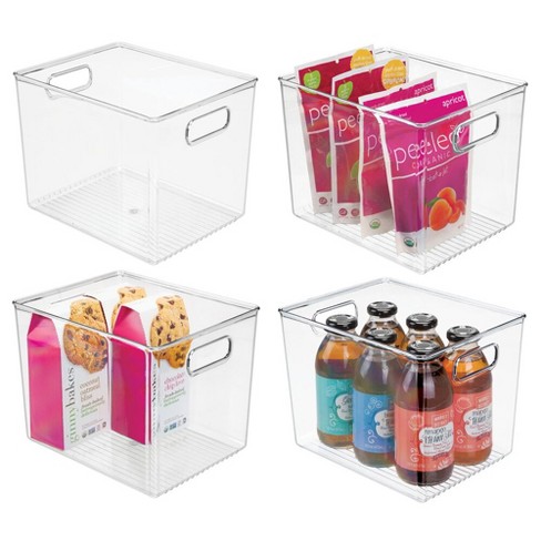 Mdesign Plastic Kitchen Pantry Storage Organizer Container Bin, 8 Pack -  Clear, 12 X 6 X 7.75 : Target