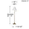 360 Lighting Swing Arm Floor Lamp 70" Tall Brass Antique White Linen Chimney Empire Shade for Living Room Reading Bedroom Office - 4 of 4