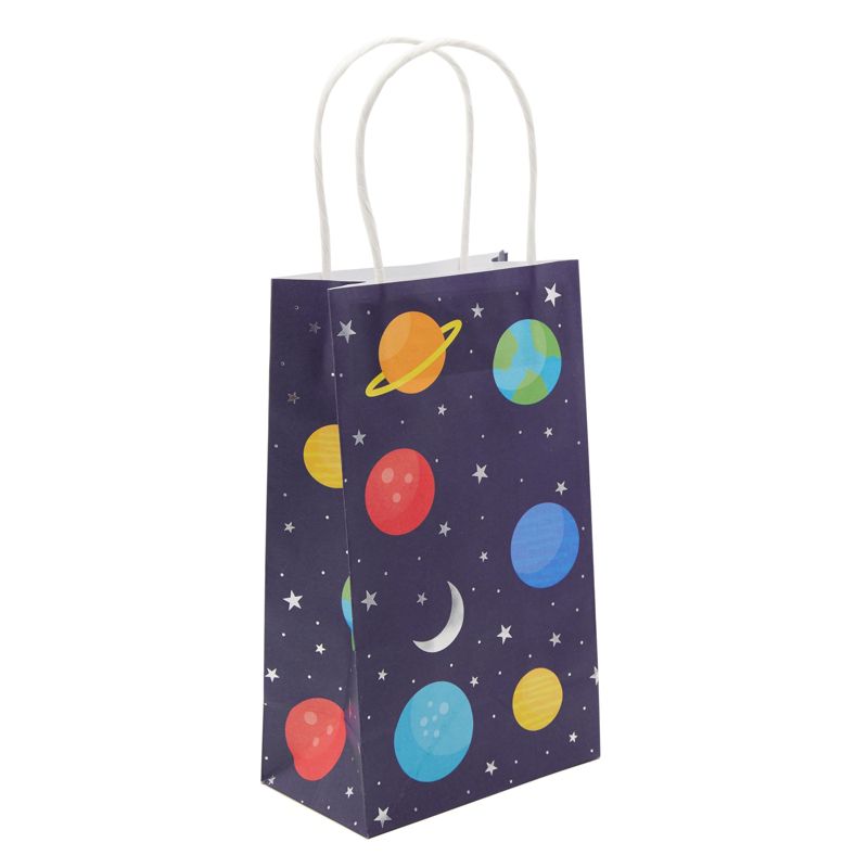 Juvale 24 Kids Treat Goodie Bags with Handles Party Favors out Space Galaxy Gift Bag, 5 of 7