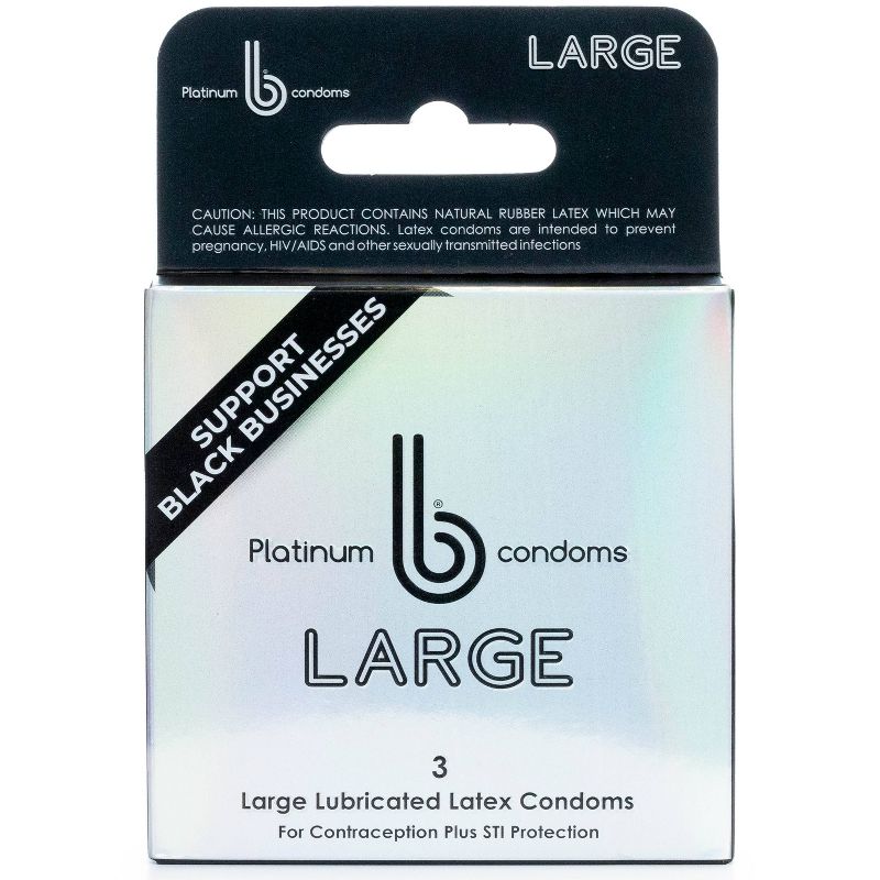 b condoms Platinum Condoms - L - 3ct, 1 of 6