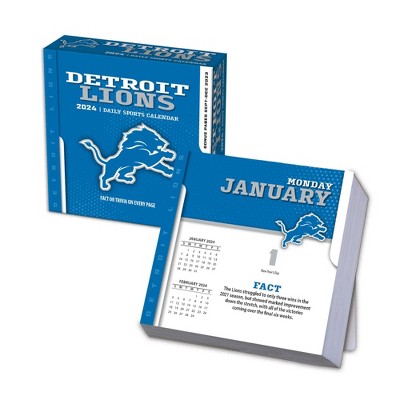 Nfl Detroit Lions 22 X 17 2024 Desk Calendar : Target