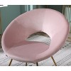 Roundhill Furniture Slatina Silky Velvet Upholstered Accent Chair, Pink with Gold Tone Finished Base - 4 of 4