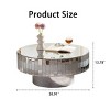 Modern Round Coffee Table with Glass Top and Mirrored Finish, Luxury Center Table for Living Room or Apartment – The Pop Home - 4 of 4