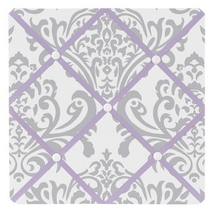 Lavender and Gray Elizabeth Photo Memo Board (13x13)- Sweet Jojo Designs, White Purple Gray