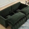 Sapphtopaz 83" Couches for Living Room 3-Seater Upholstered Convertible Sleeper Sofa with Adjustable Backrest and 2 Pillows Loveseat for Bedroom - 3 of 4
