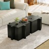 Christopher Knight Home Aurora Modern 3-Piece Patio Lightweight Concrete Modular Side Tables Set with Interlocking Design - 2 of 4