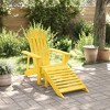 vidaXL Adirondack Chair with Ottoman - Yellow Solid Wood for Patio Garden Outdoor Comfort - 2 of 4