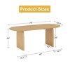 PexFix 79" x 33.5" Farmhouse Solid Wood Dining Table with Arched Legs Oval Kitchen Table Natural for Dining Room & Kitchen - 2 of 4