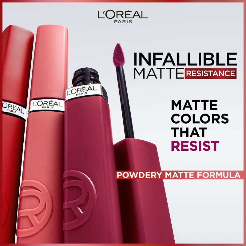 L'Oreal Paris Infallible Matte Resistance Liquid Matte Lipstick - 0.16 fl oz , 6 of 16