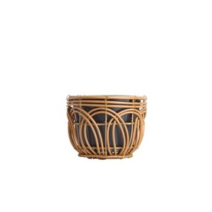 LiveTrends Art Deco Ceramic Indoor Planter Pot Matte White 6.5"x6.5"x5.5" - 1 of 1