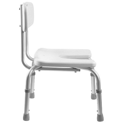 Adjustable White Plastic Bath Chair with Aluminum Frame