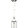 Progress Lighting Lassiter 1-Light Mini-Pendant, Brushed Nickel, Clear Glass Shade - 3 of 3