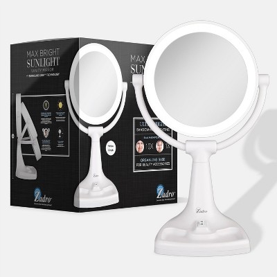 White Dual Magnification Lighted Vanity Mirror