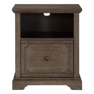 Dark Oak Finish 1pc File Cabinet with Storage Drawer Shelf Casters Movement Wooden Furniture - 1 of 1