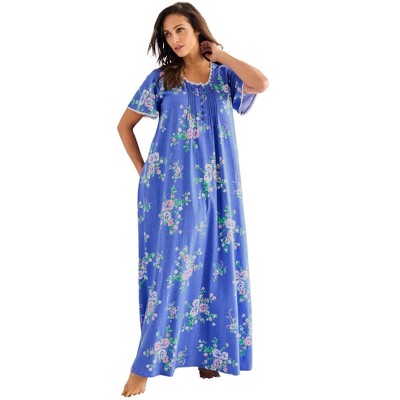 Only Necessities Plus Size Long Pintuck Knit Gown