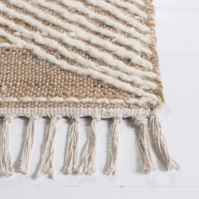 Natural Beige Wool Handmade Flat Woven 3'x5' Area Rug