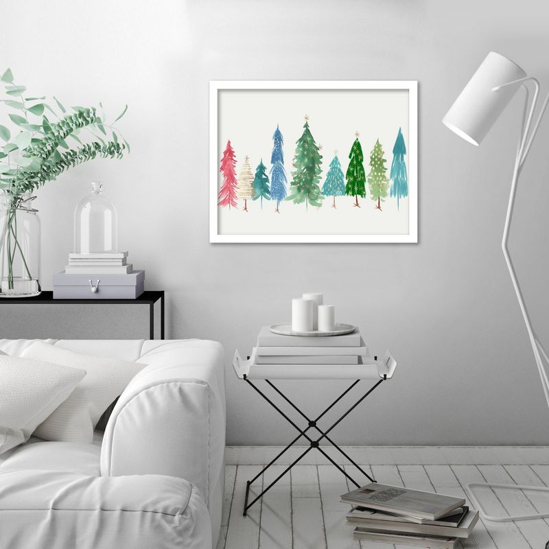 Americanflat Botanical Minimalist Christmas Trees By Pi Holiday Collection Framed Print Wall Art, 3 of 10