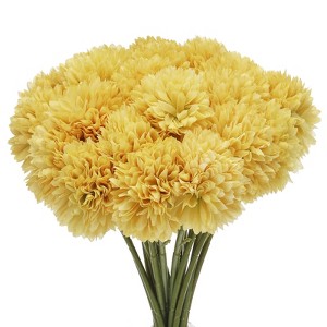 Unique Bargains Silk Chrysanthemum Faux Artificial Flower for DIY Craft Wedding Decoration 10 Pcs - 1 of 3
