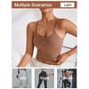 Women's Summer Sleeveless Yoga Top American Style Small Camisole Vest Buttons Breathable Chest Pads Inner Wear Covers Side - 3 of 4
