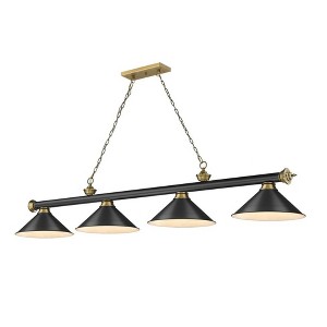 Z-Lite Cordon 4 - Light Chandelier in  Matte Black/Rubbed Brass - 1 of 2