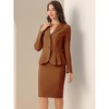 INSPIRE CHIC Women's Business Long Sleeve Notched Lapel Peplum Blazer Pencil Skirt Suit Set 2 Pcs - 4 of 4