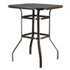 Outdoor Bar Table - 31.5" Square Bar Height Patio Table with Tempered Glass Top & Rust-Resistant Metal Frame (Brown) - 2 of 3