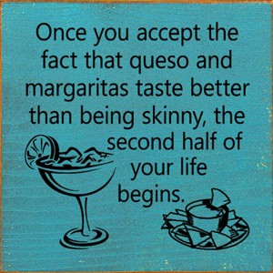 Slickblue Funny Queso & Margarita Wood Sign – Rustic Wall Decor for Kitchen or Bar – 7x7 Inches, Color Options - 1 of 3
