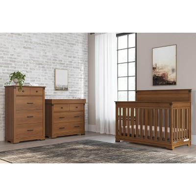 Child Craft Redmond Full Panel 4-in-1 Convertible Crib, Dresser, Chest, Changing Table, and Nightstand 5-Piece Nursery Set