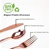 Attop Rose Gold Plastic Silverware Set (160 Bulk Pack) Disposable Cutlery Utensils Heavy Duty Rose Gold Flatware - 3 of 4