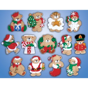 Design Works Felt Ornament Applique Kit 3"X4" Set Of 13-Lots Of Bears - 1 of 1