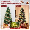 Resenkos 6-Ft Pre-Lit Artificial Christmas Tree with Decorative Star Topper - Green - 2 of 4
