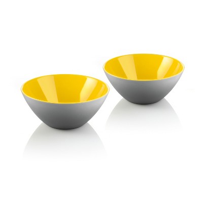 Guzzini My Fusion Yellow and Grey Acrylic Bowl, Set of 2