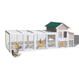 Chicken Coop, Wooden Hen Cage With Waterproof Roof, Built-in Slide-out Tray, Sliding Door, Lock Ultraviolet-proof Pet Cage - 1 of 4