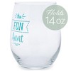 Elanze Designs The Fun Aunt 14 Ounce Teal Stemless Wine Glass Tumbler - 2 of 2