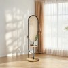 Modern 3-in-1 Full-Length Floor Mirror, Standing Full Body Mirror in Oak Beige and Ink Black - Inspired by Award-Winning Design - 2 of 3