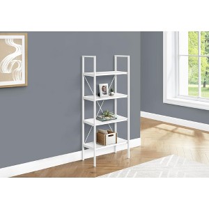 TOAOTBNBO 4 Tier Contemporary Bookshelves, Home Office Display Bookcase with Crossbars, Industrial Bookshelf with Storage Cabinet - 1 of 4