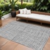 Gray Charcoal And Silver Striped Washable Indoor Outdoor Area Rug - 2 of 4