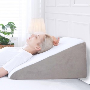 LISM 12 Inch Memory Foam Bed Wedge Pillow with Washable Cover - 1 of 4