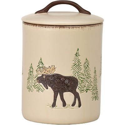 Rustic Beige Ceramic Wildlife Canister Set