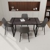 5-Piece Dining Set with Rectangle Kitchen Table and 4 Suede Armless Chairs - 2 of 4