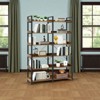 Mshliw 6-Tier Industrial Bookshelf, 67" Wooden Bookcase with Metal Frame, Freestanding Open Shelf Storage Rack for Home Office - 2 of 4