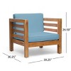 Coolbibila Mid Century Modern Outdoor Wood Club Arm Chair,Slat Design Acacia Wood Lounge Chair,Patio Cushion Side Chair for Pool,Garden - 4 of 4