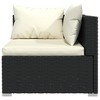 Garden Lounge Set Grey PE rattan, powder-coated steel, fabric vidaXL - 4 of 4