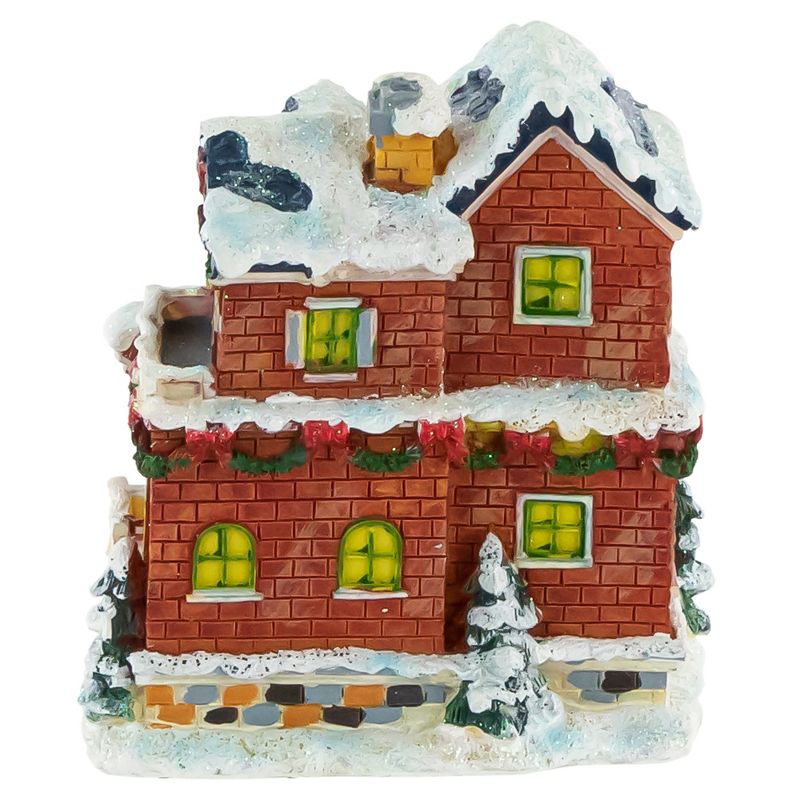 Northlight 4" Two Story Snowy House Christmas Village Decoration, 4 of 6