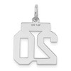 Black Bow Jewelry 14k White Gold, Jersey Collection, Small Number 20 Pendant - 3 of 4