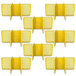 ORGANIZE-IT! 6 Slot Tote Dividers for 27 Gal Storage Containers, Yellow, 8 Pack - 1 of 4