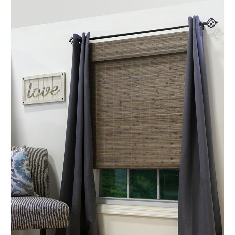 Radiance Brooklyn 31-in Cordless Driftwood Bamboo Roman Shade, 2 of 7