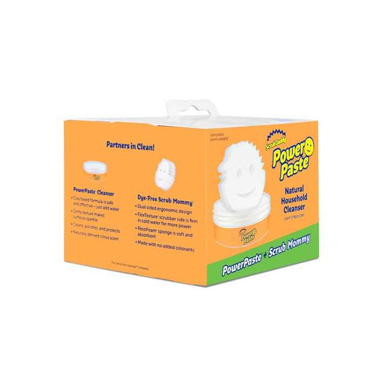 Scrub Daddy PowerPaste + Scrub Mommy Dye Free Sponge Natural Household Cleanser, 1 of 9