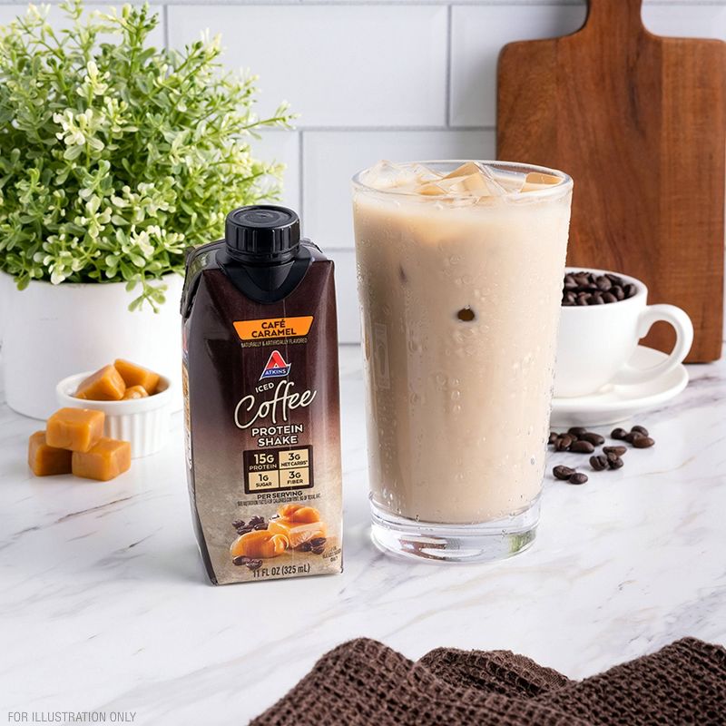 Atkins Caf&#233; Caramel Iced Coffee Protein Shake - 4ct/44 fl oz, 3 of 13
